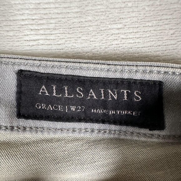 All Saints Grace Jeans Women Size W27 L29 Gray Skinny Denim Cotton Blend GUC - Picture 7 of 10